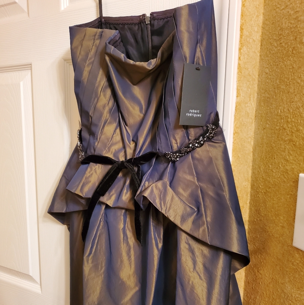 New Robert Rodriguez strapless peplum dress